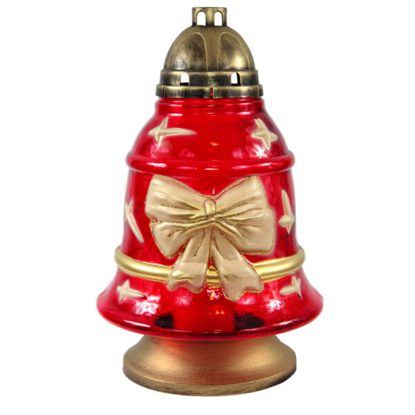 Piękny czerwono-złoty dzwonek bożonarodzeniowy DZWON KOKARDA