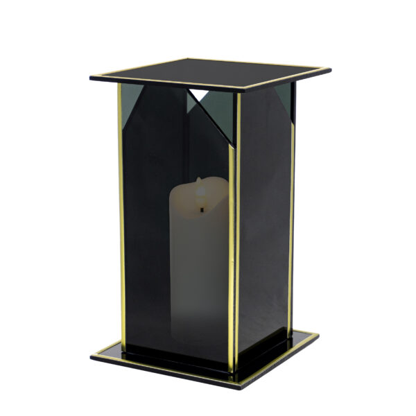 Ekskluzywna kapliczka nagrobna znicz z lustrzanym szkłem w kolorze złotym, srebrnym lub czarnym GLASS LUSTRO