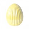 Dekoracja wielkanocna jajko ceramiczne 11cm prążek pastelowo żółte