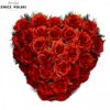 Kompozycja nagrobna w kształcie serca z czerwonych róż 27cm