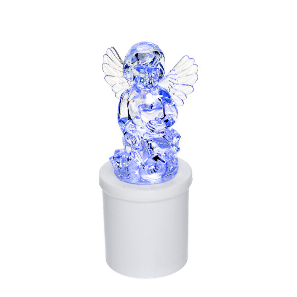 Wkład ledowy w formie siedzącego aniołka podświetlany w kolorze niebieskim lub zimnym białym