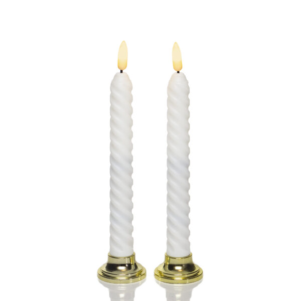 Stołowe świece LED w kolorze białym 21,5cm - 2szt