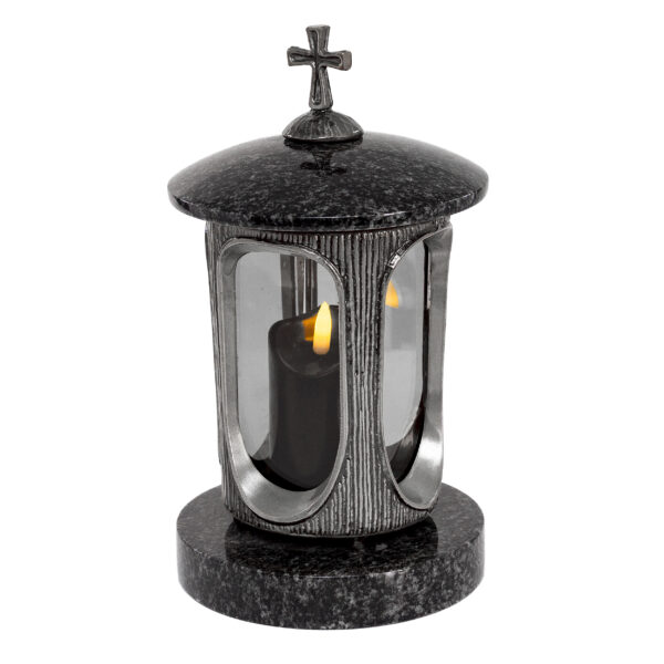 Lampion z granitu IMPALA ze złotymi lub srebrnymi elementami - kapliczka artystyczna ekskluzywna