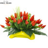 Wiosenna kompozycja wielkanocna z czerwonych tulipanów