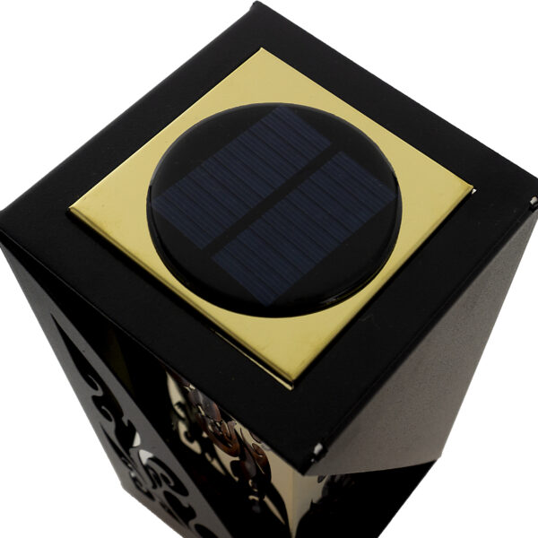 Kwadratowy nowoczesny znicz solarny w formie latarenki METAL LATARNIA