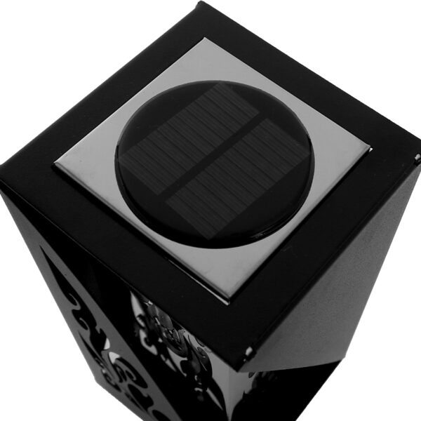 Kwadratowy nowoczesny znicz solarny w formie latarenki METAL LATARNIA
