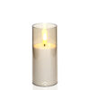 Elegancka świeca LED w dymionej imitacji szkła nowoczesny wkład od zniczy 10cm, 12,5cm lub 15cm