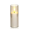 Elegancka świeca LED w dymionej imitacji szkła nowoczesny wkład od zniczy 10cm, 12,5cm lub 15cm