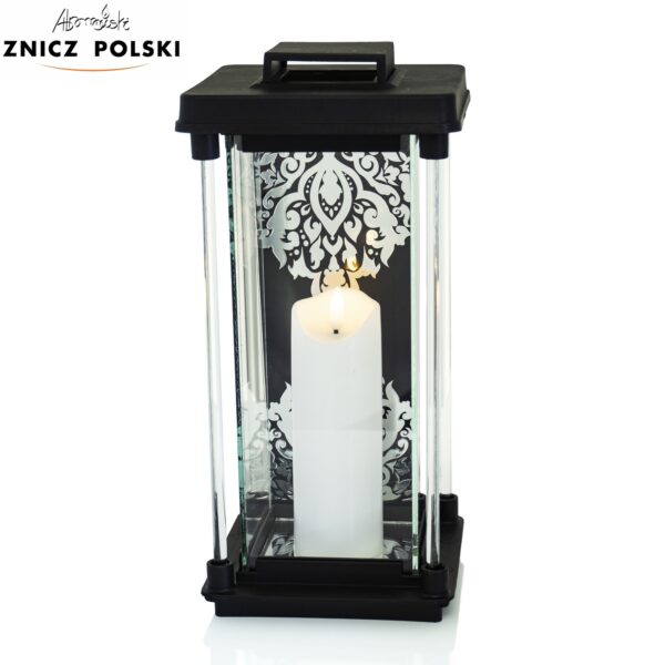 Elegancki znicz nagrobny z efektem holograficznym w kolorzez srebrnym lub złotym