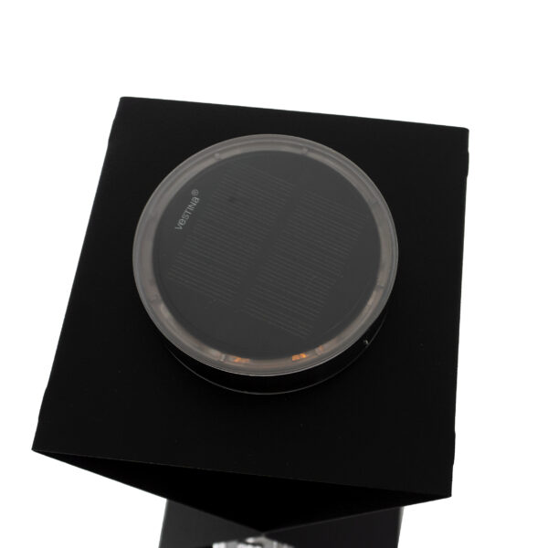 Znicz solarny SOLAR METAL X SPOCZYWAJ W POKOJU czarno-srebrny